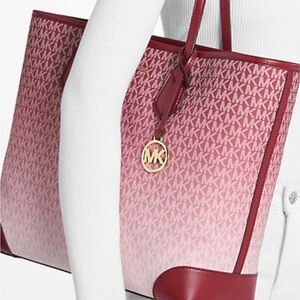 Michael Kors Pink and Red Logo Tote